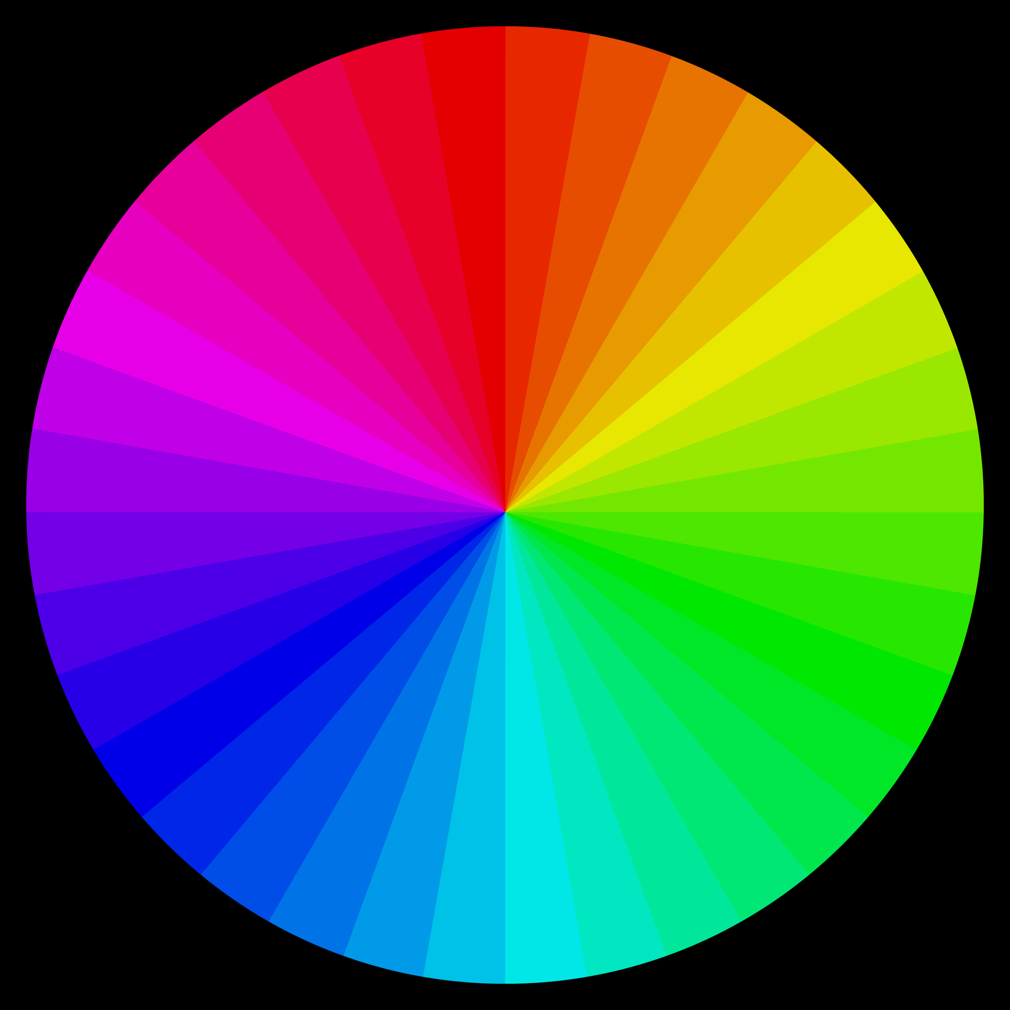 color wheel on black background
